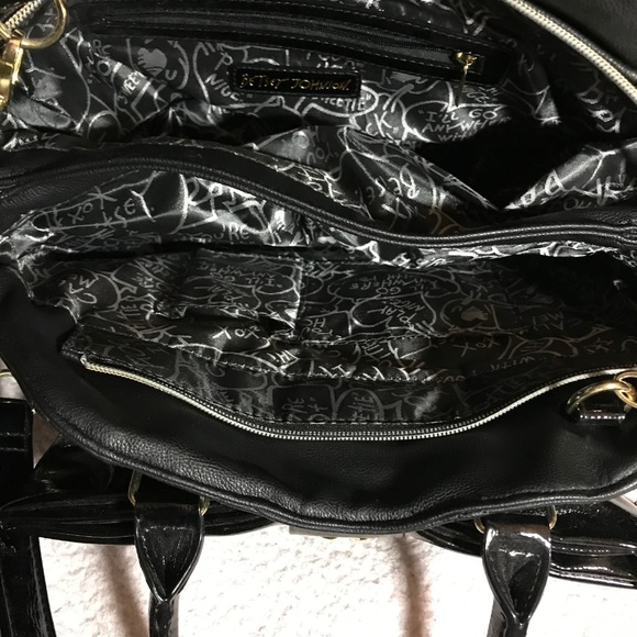 Betsey Johnson Purse, Black Tote - Picture 7 of 8
